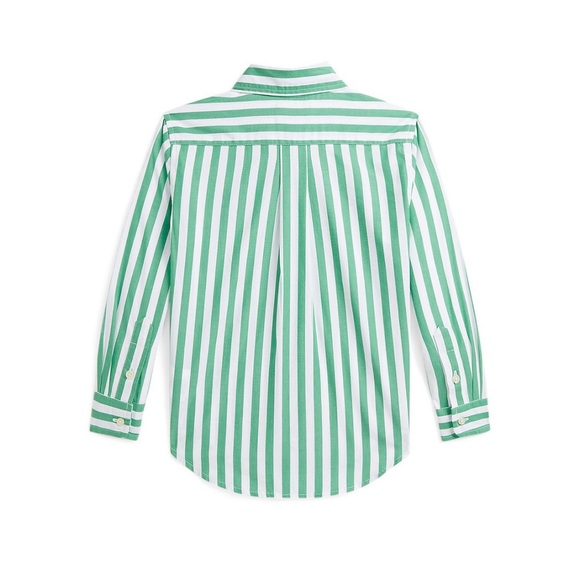 Polo by Ralph Lauren Kids Green and White Striped Shirt - Picture 2 of 4